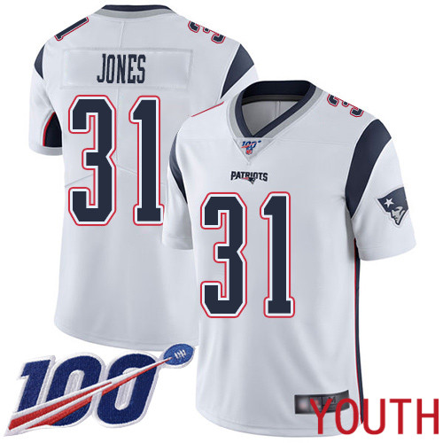 New England Patriots Football #31 100th Season Limited White Youth Jonathan Jones Road NFL Jersey->women nfl jersey->Women Jersey
